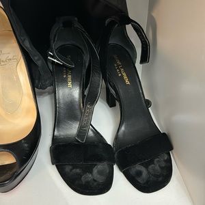 Saint Laurent Amber size 38 velvet sandals black